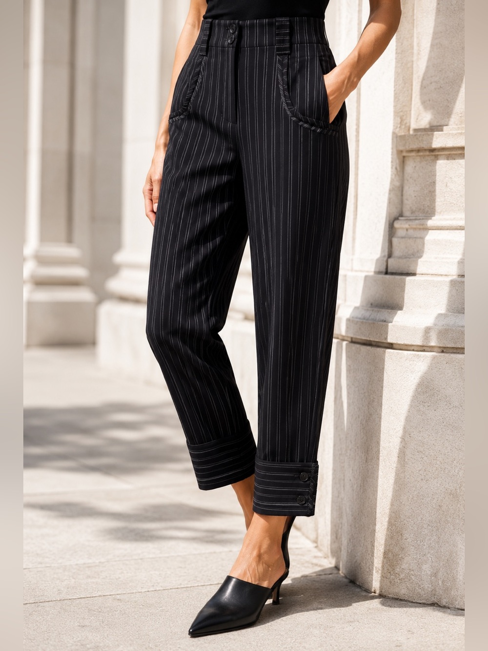 NWT Kenzo Antonio Marras Archival Pinstripe Rose Lined Trousers Pants 29